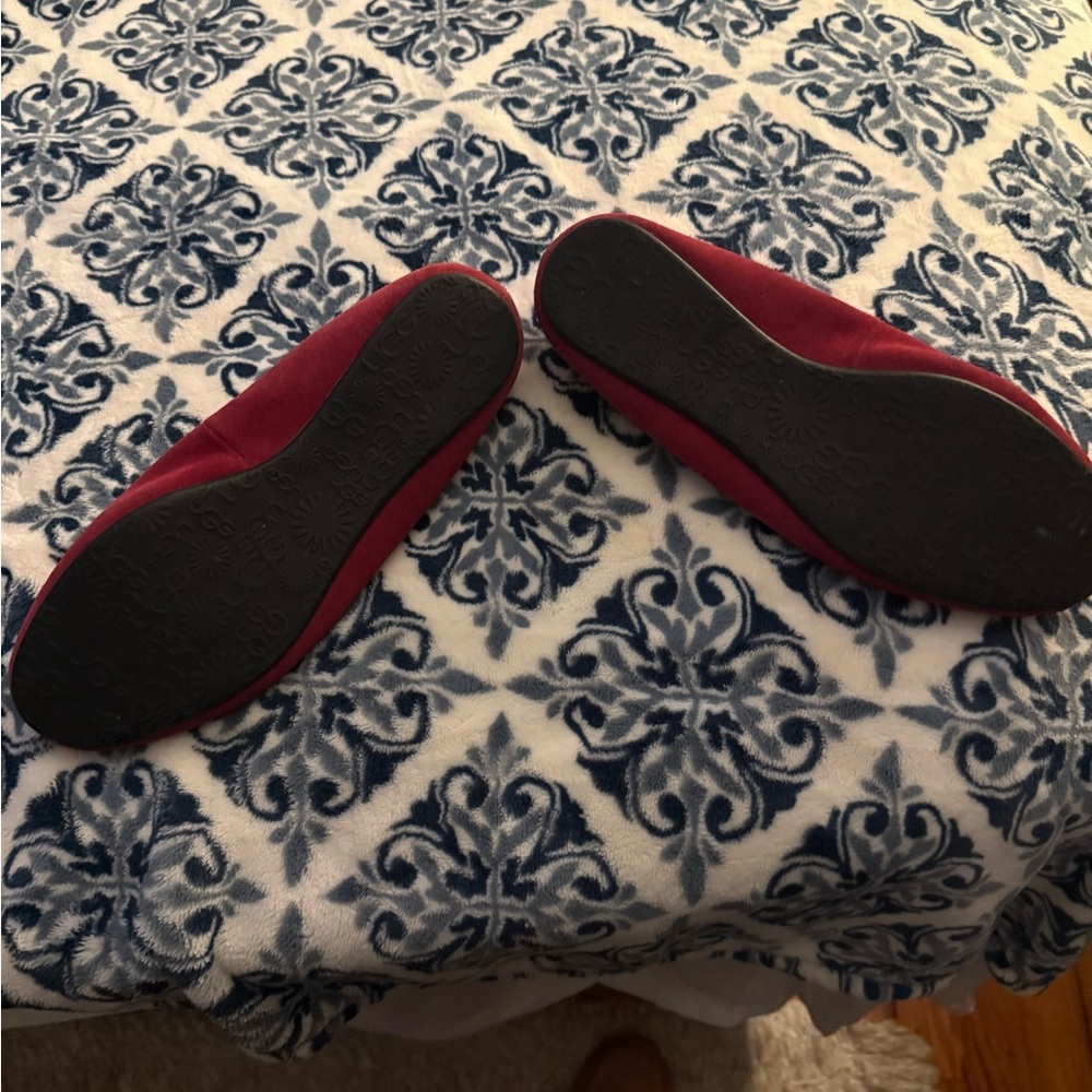 UGG Women's Red Suede Slippers - Picture 2 of 3